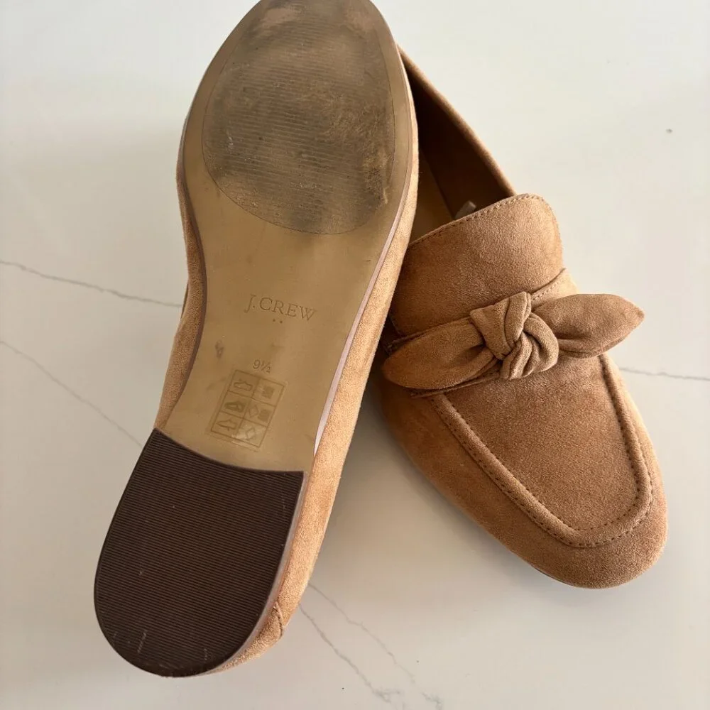 J.CREW Bowtie Suede Loafers--Size 9.5, Beige - Picture 4 of 5